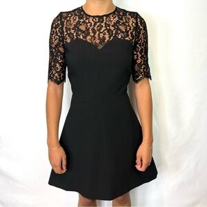 Ba&sh NWT black lace short sleeves mini dress 4